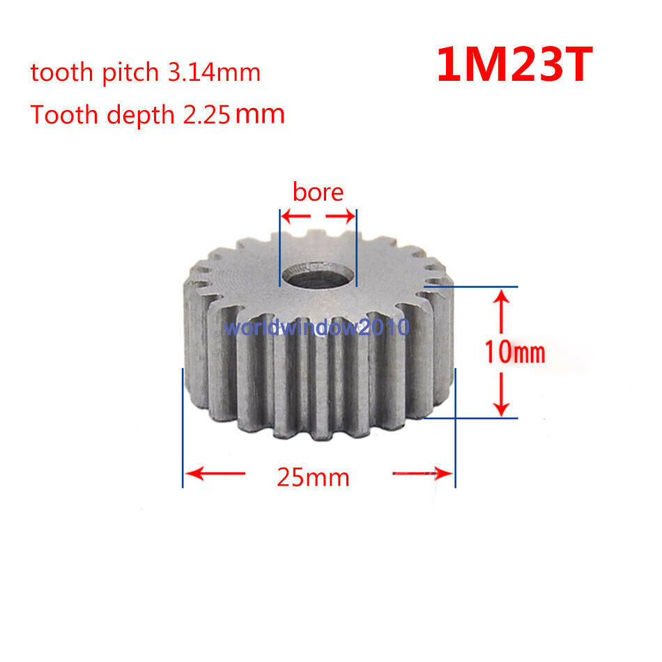 1 Mod 23T Spur Gears #45 Steel Pinion Gear Tooth Diameter 25mm Thickness 10mm