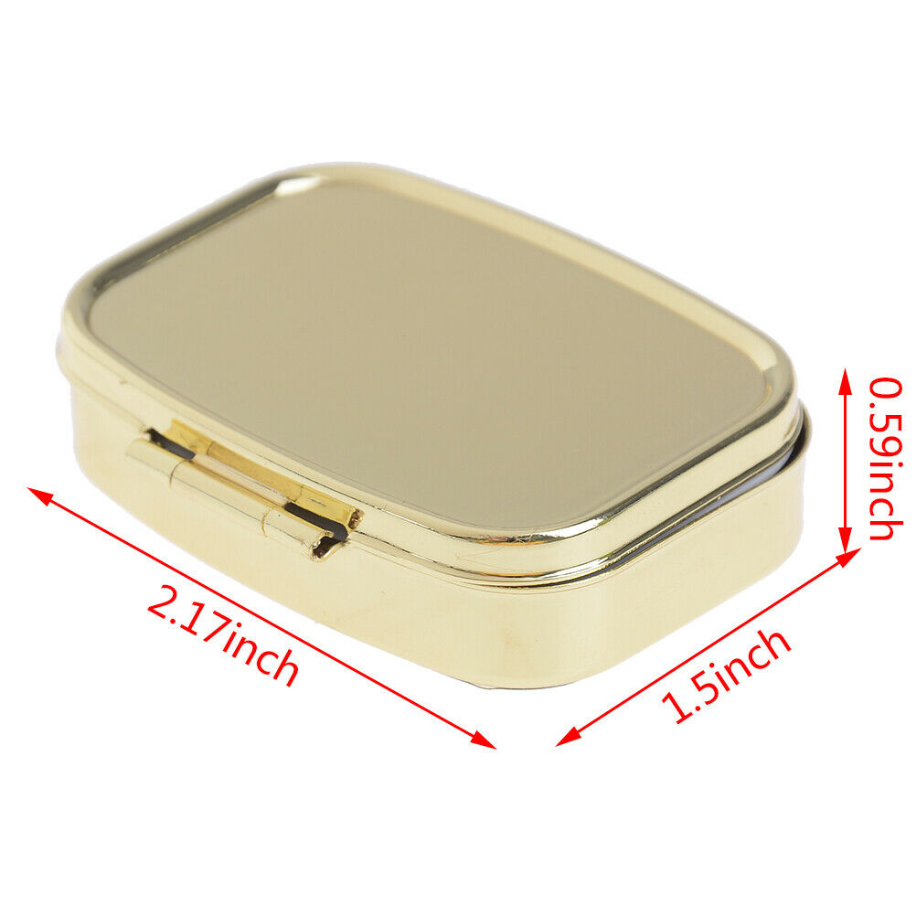 Square 2Grid Moistureproof Metal Folding Pill Case Medicine Storage Conta.l8