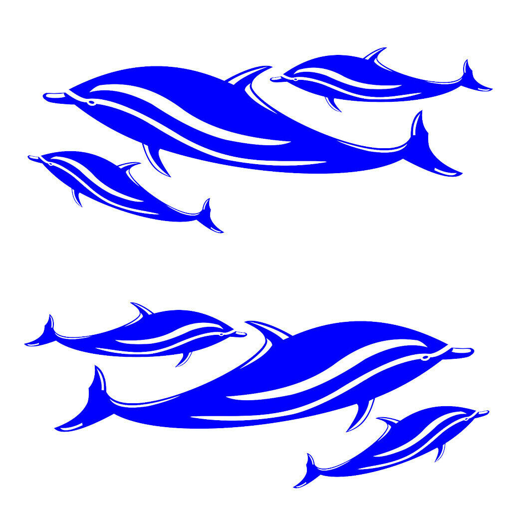 1 Pair (6 Dolphin) Vinyl Decals Stickers for Kayak Canoe Fishing Boat Dinghy