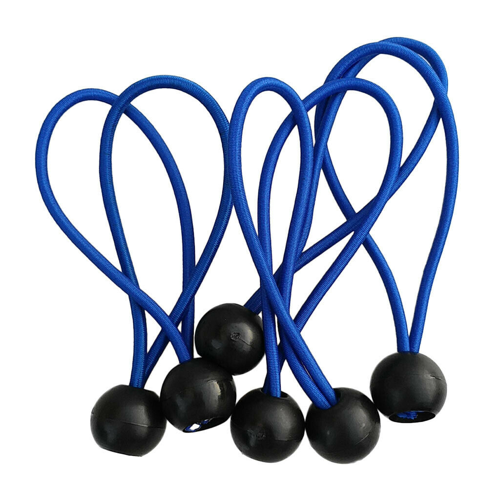 18 Pieces Durable Premium 4'' Ball Bungee Camping Stretch Accessories Blue