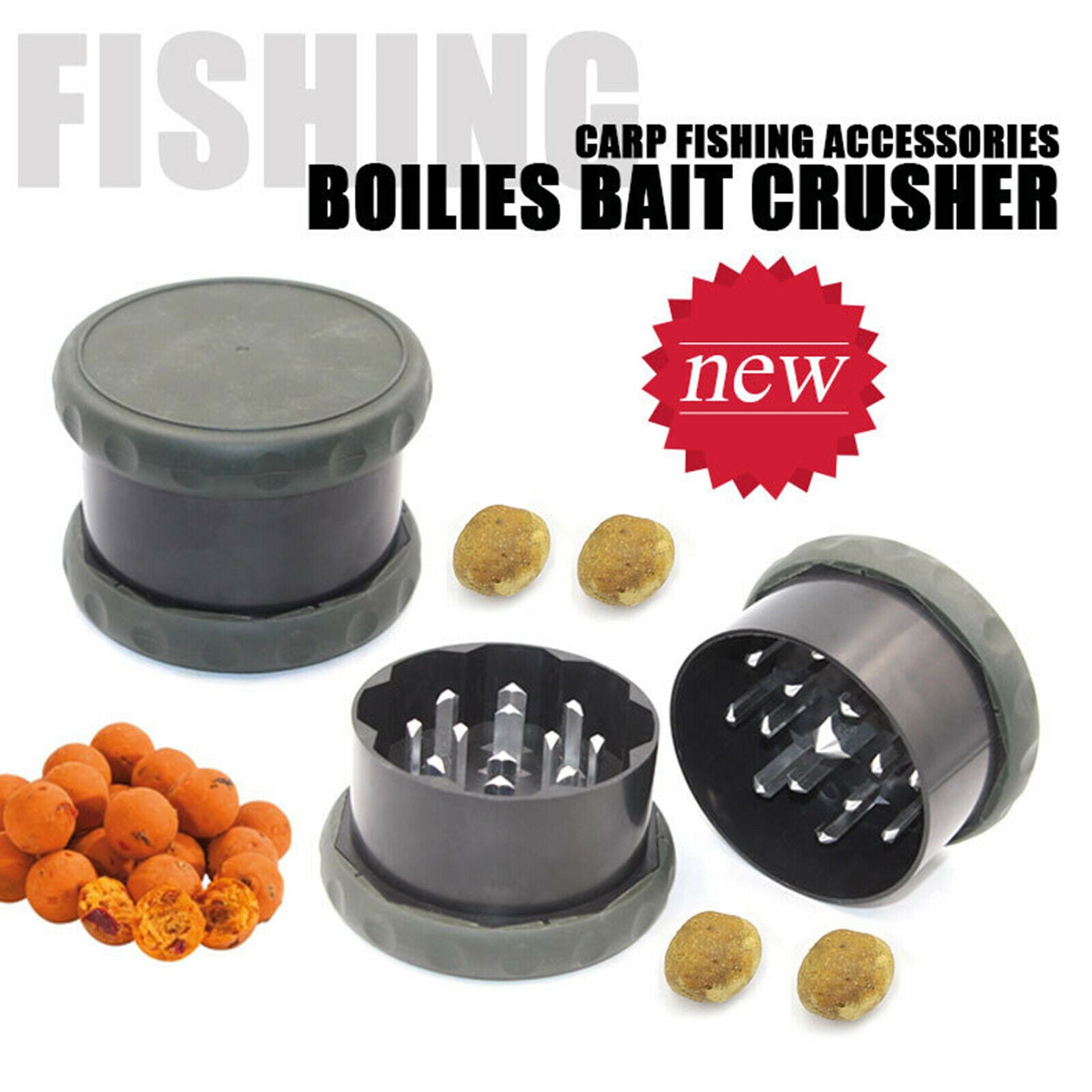 Portable Boilie Baits Crusher Rubber Boiled Bait Pellets Grinder Box Case
