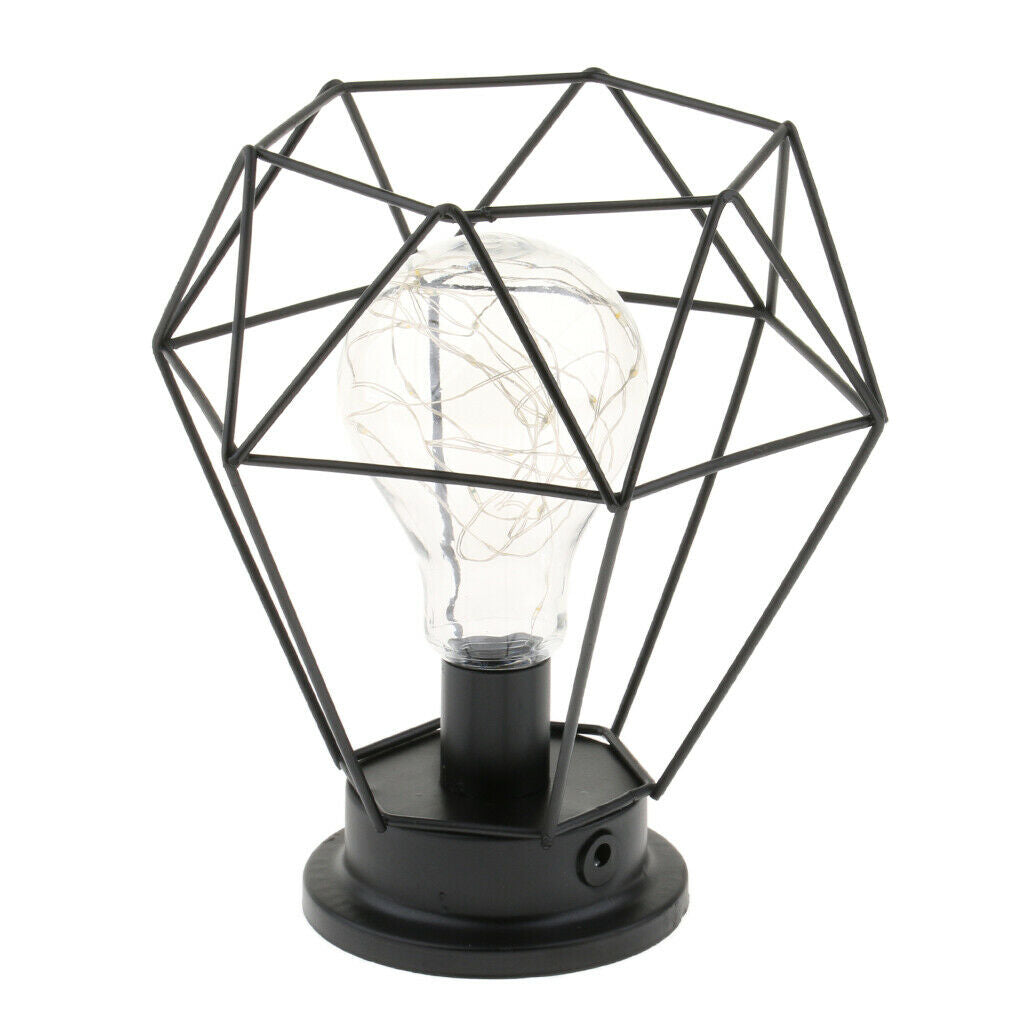Iron Wire Wrought Night Light Powered By Battery For Home Decoration Diamonds
