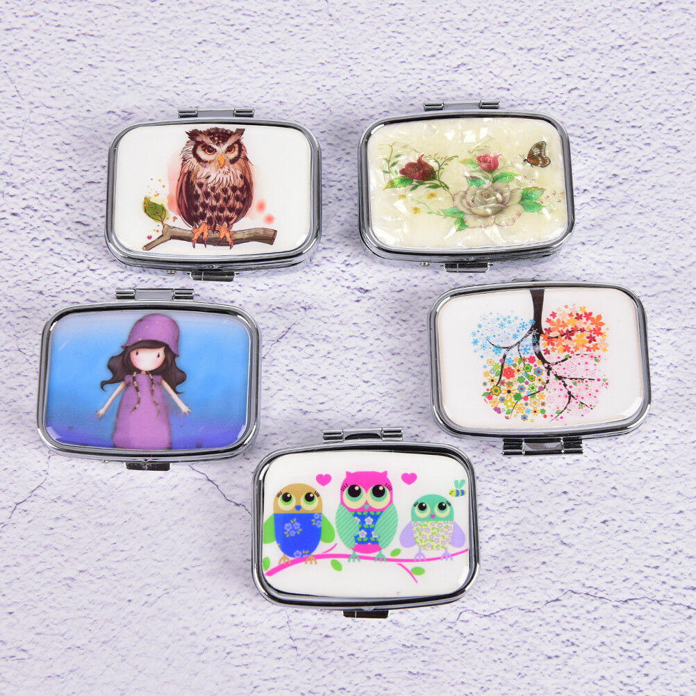 Square Metal Folding pill case Medicine Storage Organizers Pills Box Containers