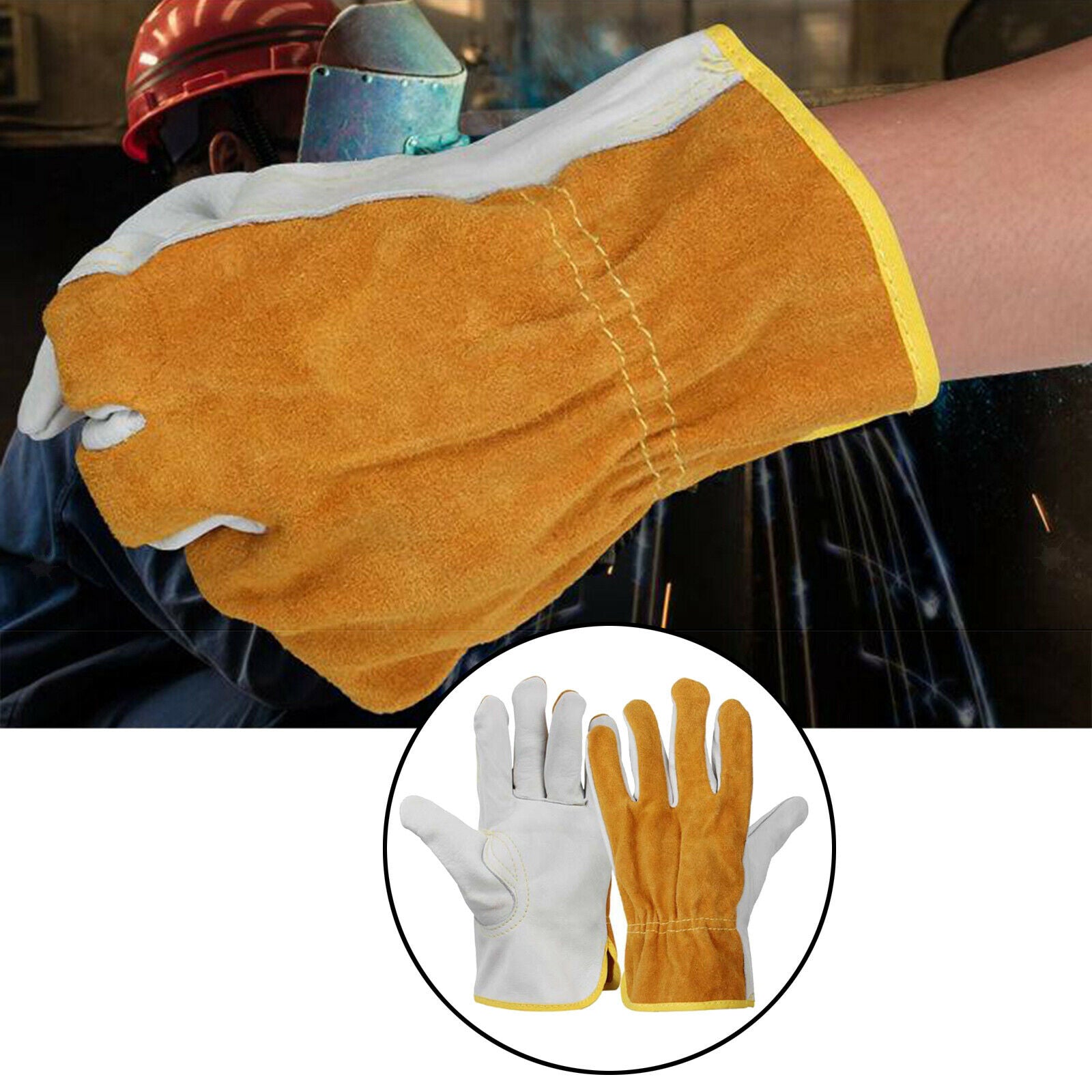 2pcs fire-resistant and durable leather welder gloves for welding metal