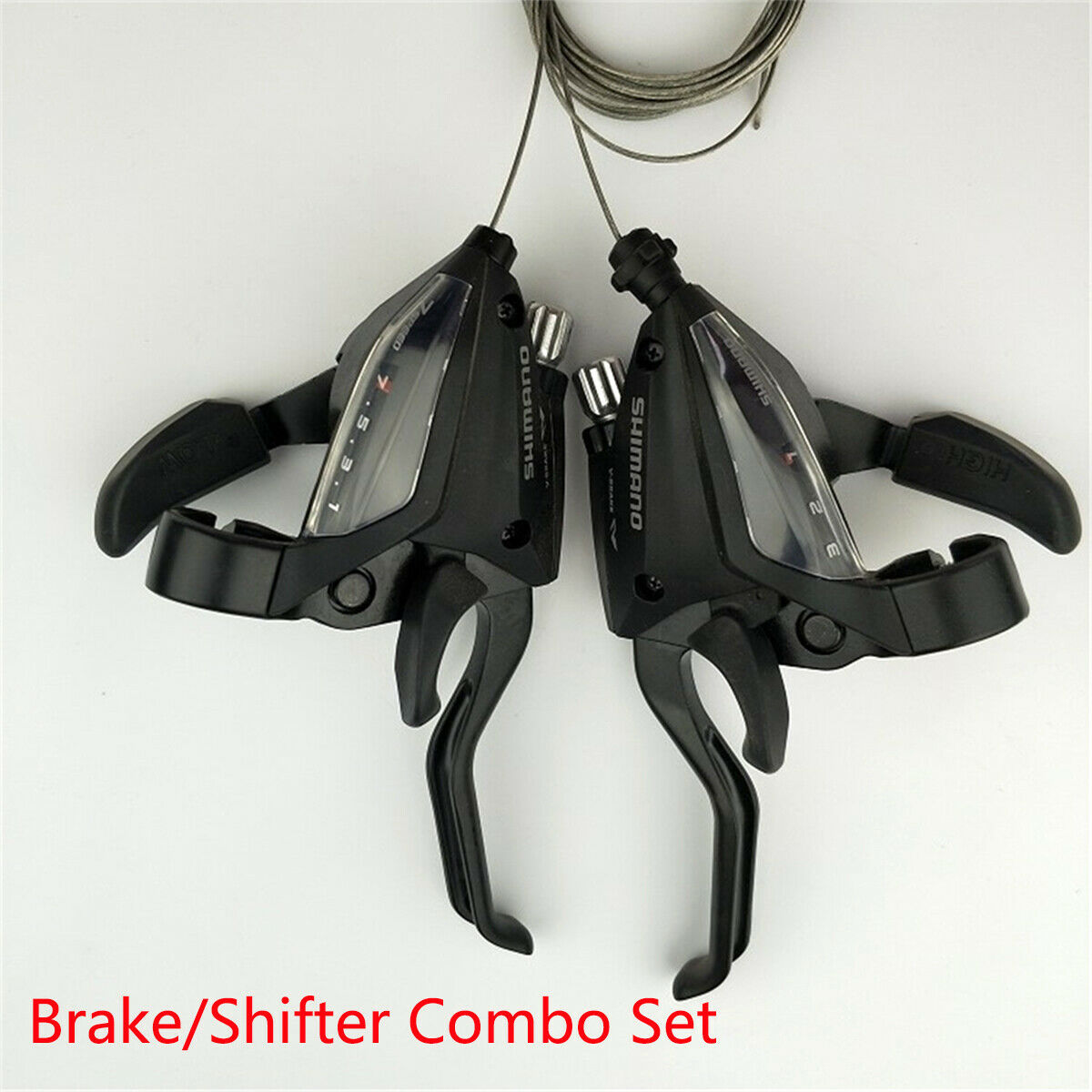 1 Pair of Black 3x7 Speed Mountain Bike Bicycle Brake Levers with Shift Levers