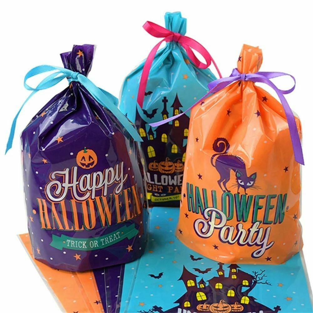 Trick or Treat Cookie Package Halloween Decor Food Pocket Halloween Candy Bags