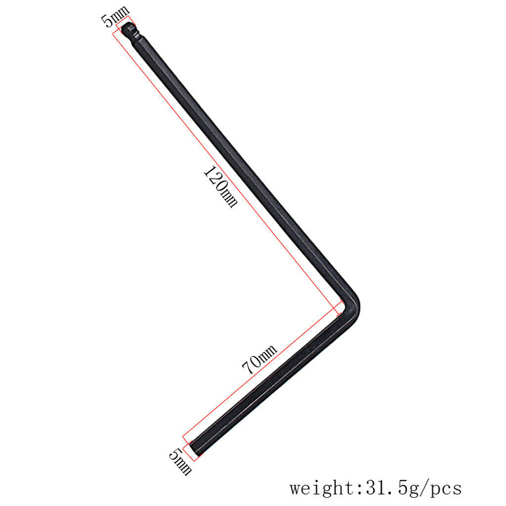 Neck Hexagonal Wrench 5mm for Electric/Acoustic Guitar Black