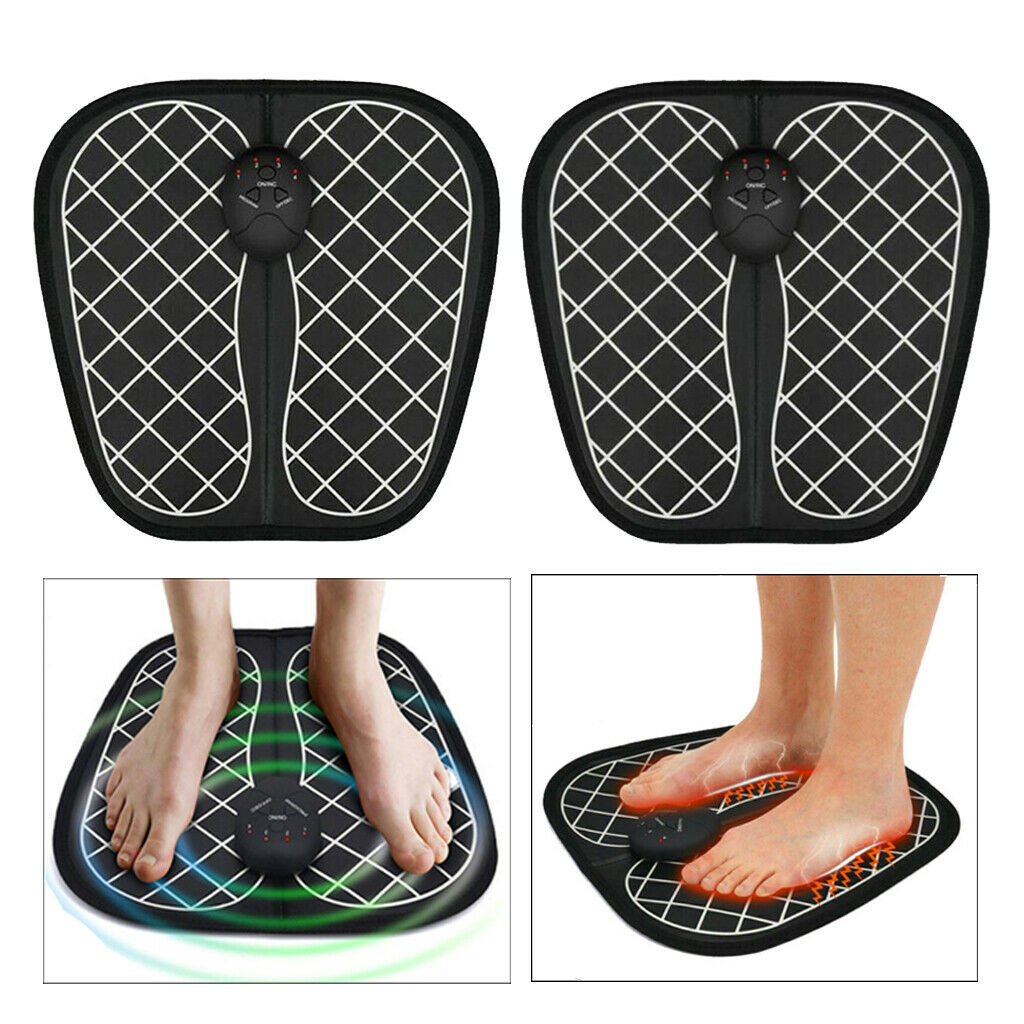 2pcs Electric Foot Massager Mat Vibration Acupoints Massager Relieve Fatigue