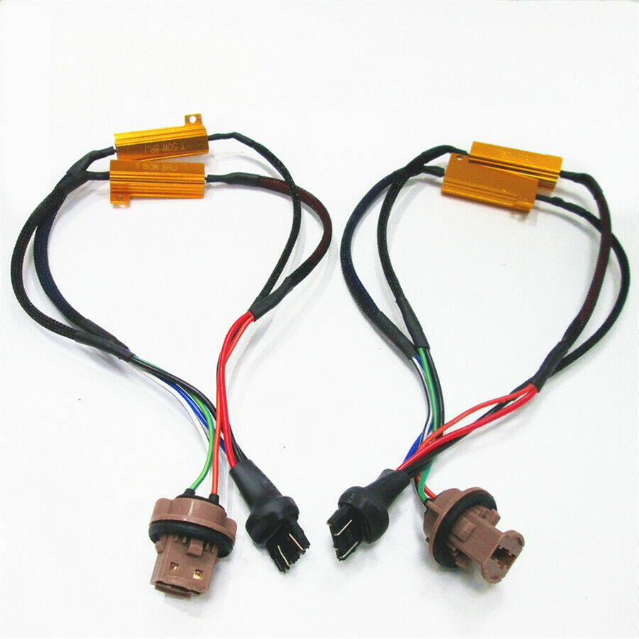 2x Car Turn Signal/Side Marker Light Plug and Play with 50W 6-ohm Load Resistors