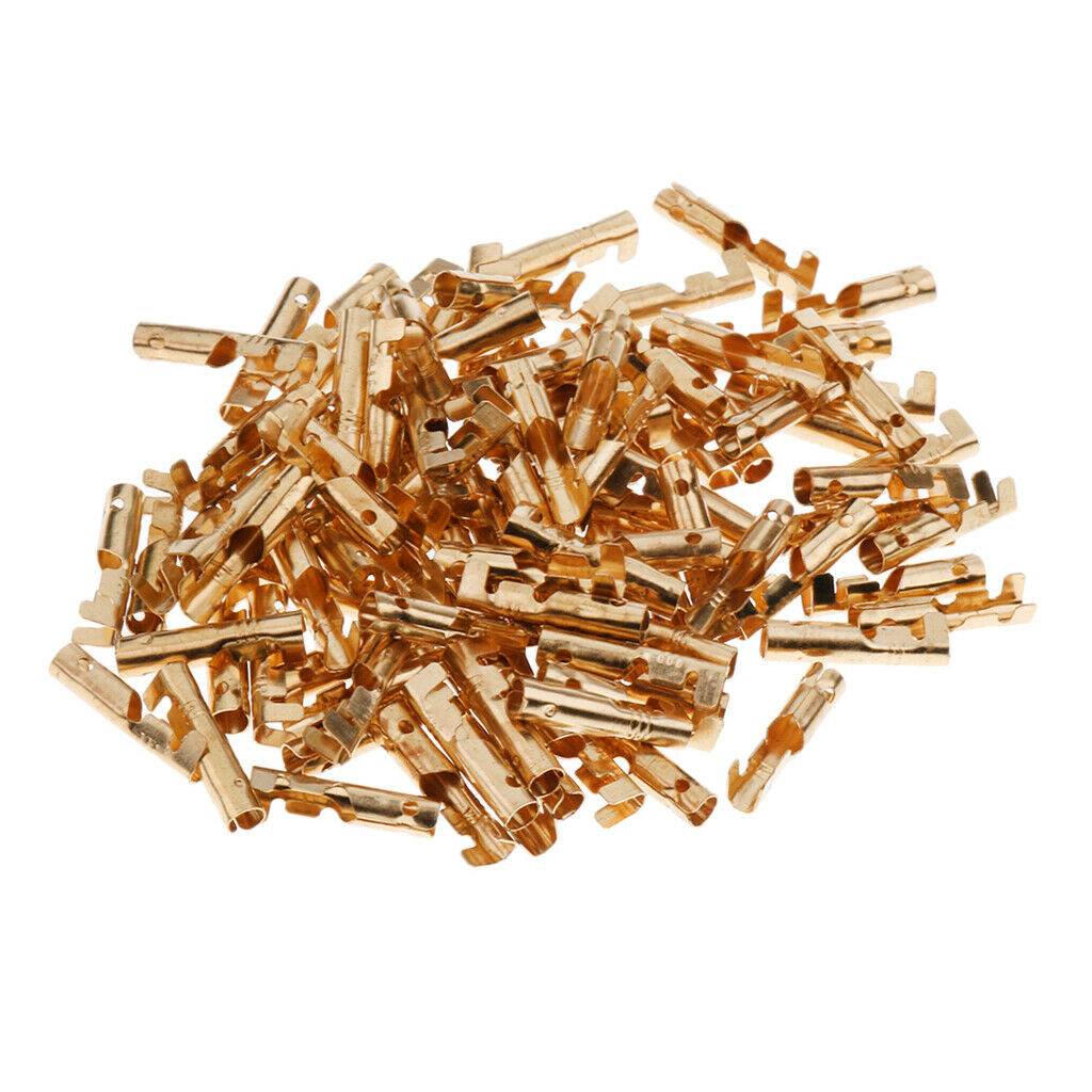 100 Pieces Brass Terminal Cable Locking Female Spade Connector DJ221-3.5A