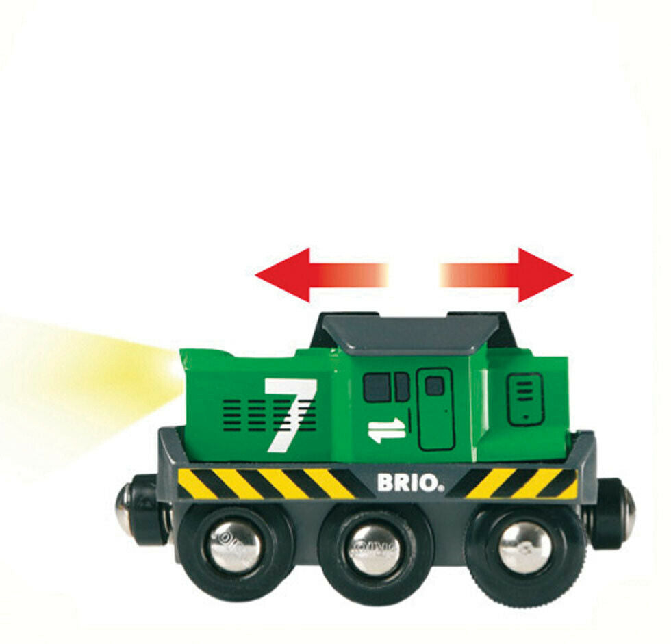 33214 BRIO Freight Battery Engine Wooden Train Railway Battery Function Age 3yr+