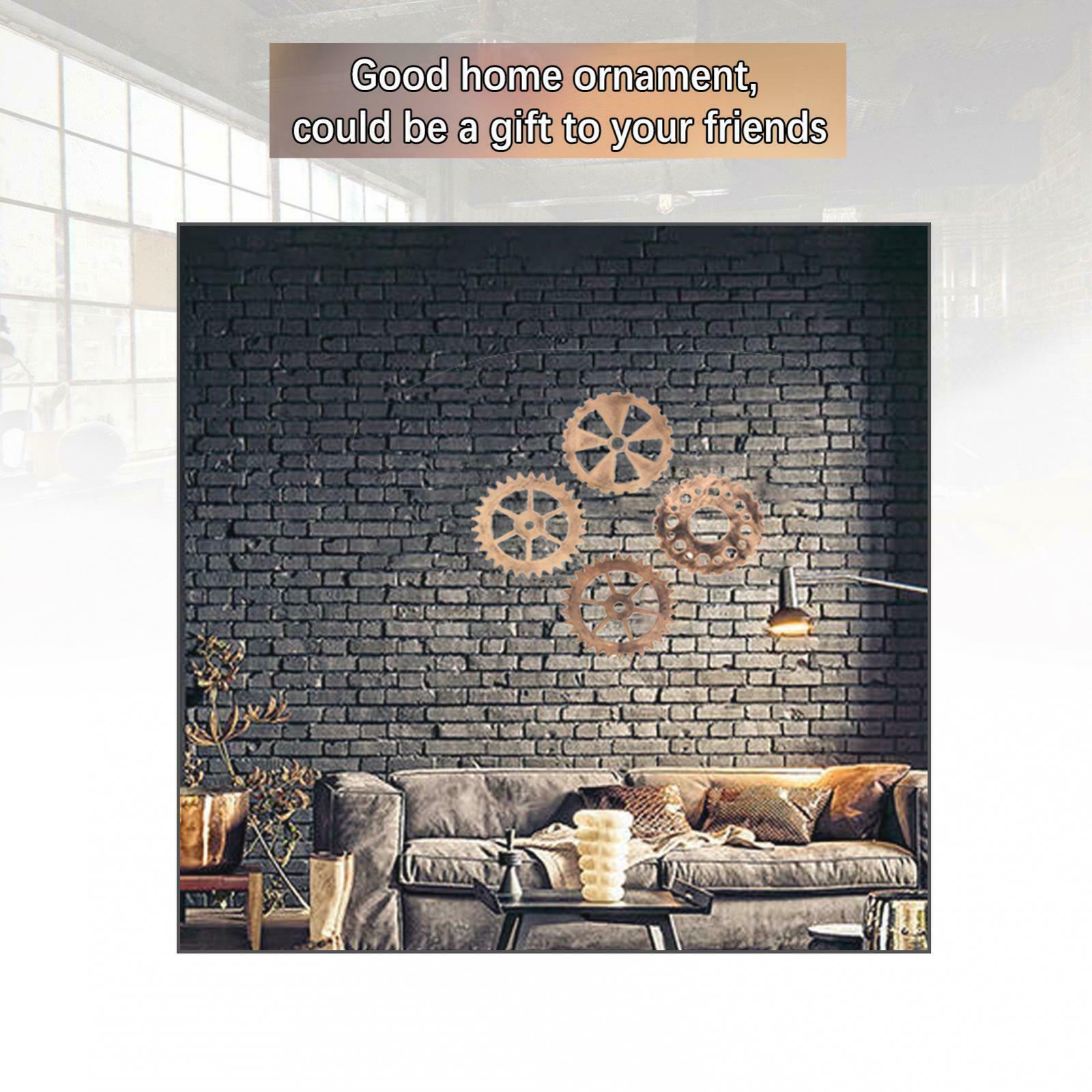 4Pcs Steampunk Wooden Gear Clock Home Wall Door Hanging Decoration Ornament