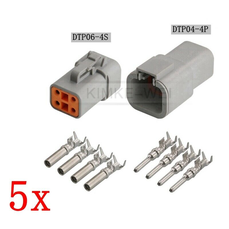 5x Deutsch DTP06-4S/DTP04-4P Sealed Waterproof Electrical Connector Plug Kits