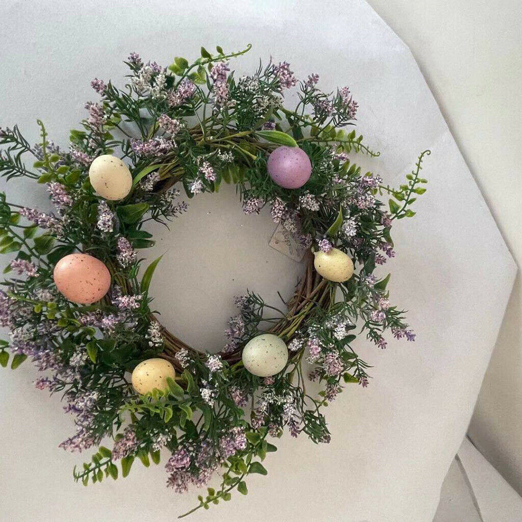 Easter Wreath Wall-Hanging Garland Manual Artificial Flower Front Door Decora