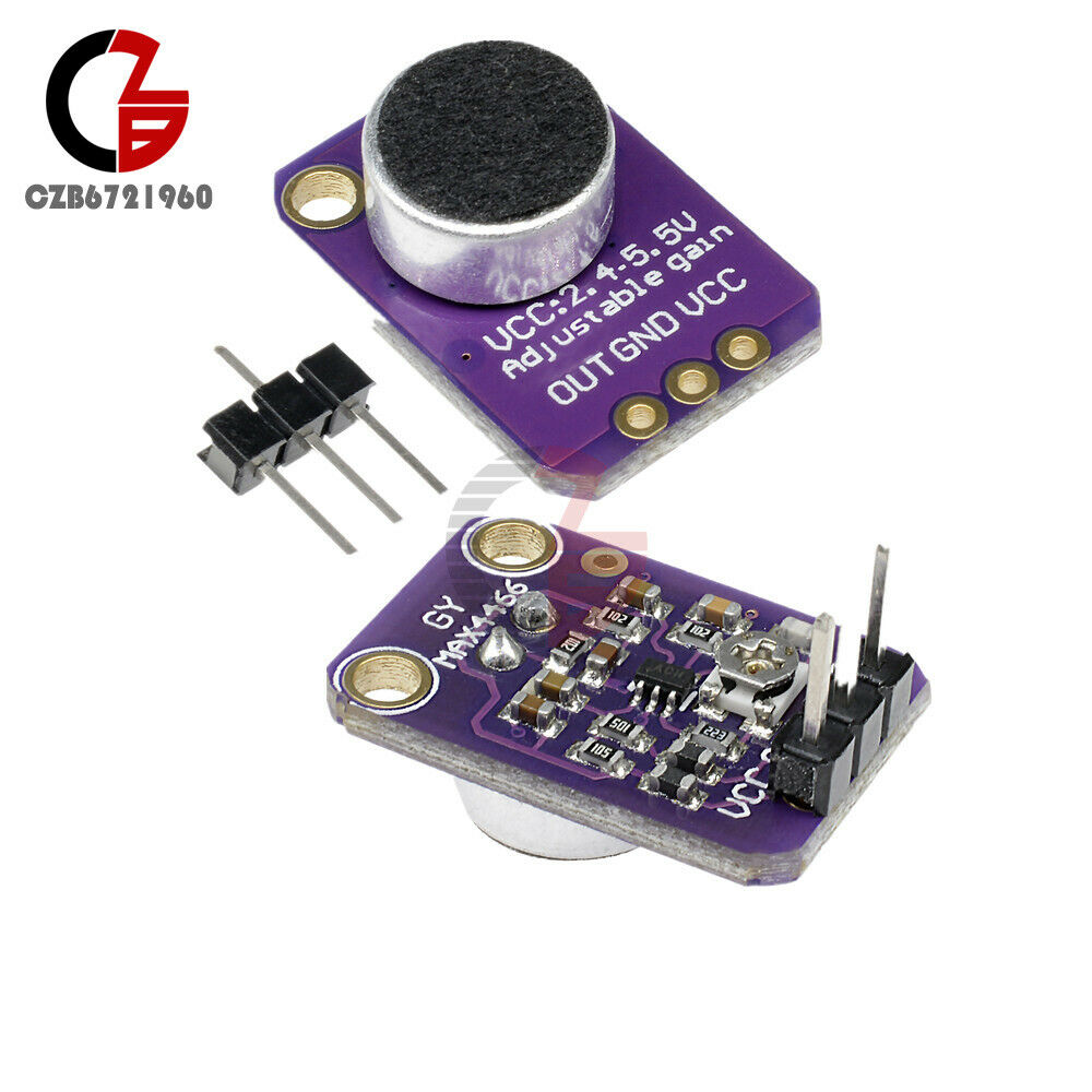 2PCS GY-MAX4466 Electret Microphone Mic Amplifier w/ Adjustable Gain for Arduino