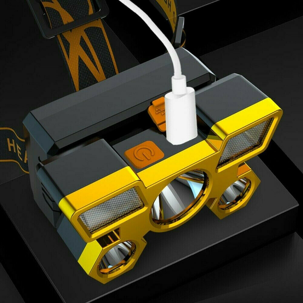 Super Bright COB LED Headlamp USB Rechargeable Headlight 4 Modes Head Torch NEW