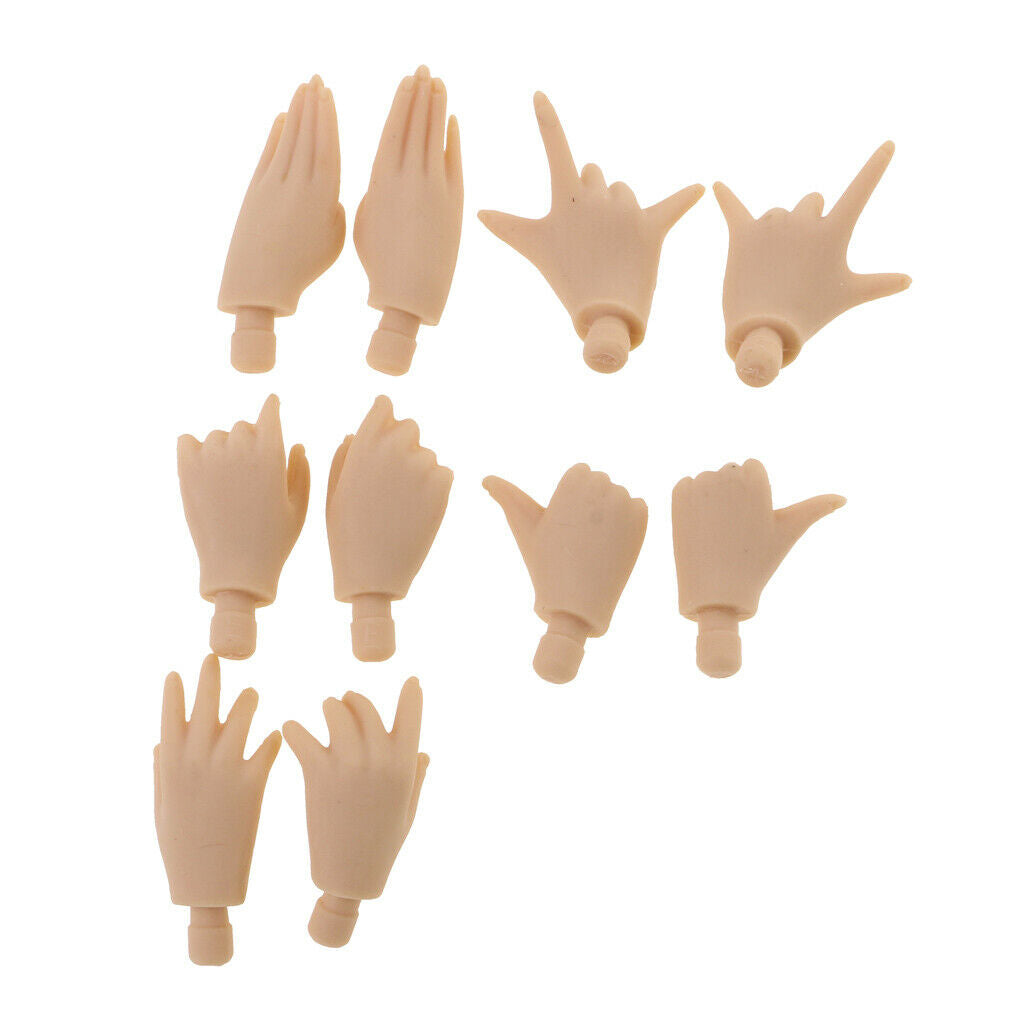 Movable 19 Joints Japanese Skin Nude Body +5 Pairs Hand For 12'' Blythe