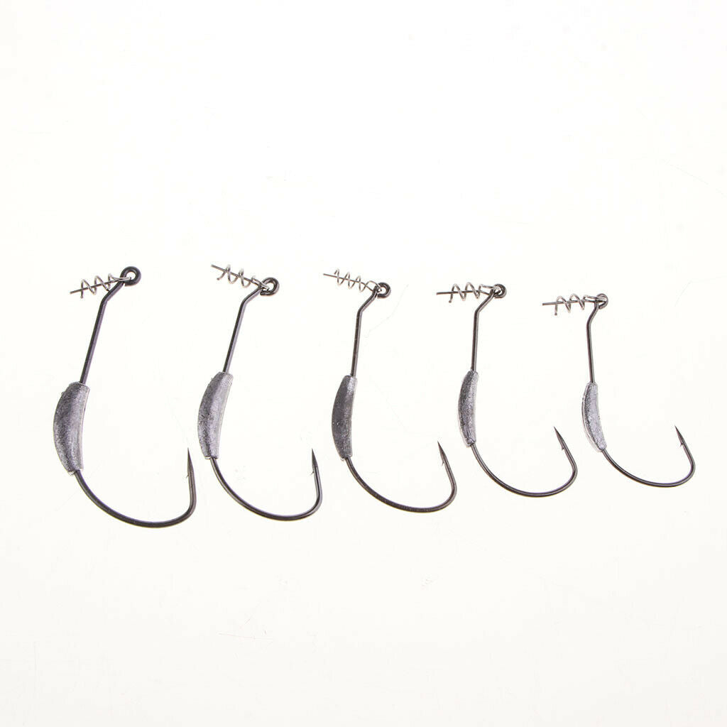 50pcs Weighted Superline Spring Hook with Centering Pin for Rigging Baits