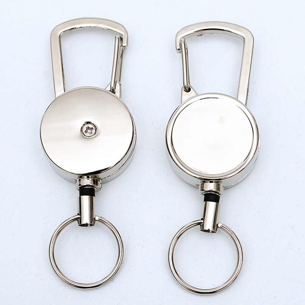 2 Pack Heavy Duty Key Holder Key Chain Buckle with Steel Cable Keyrings 50cm