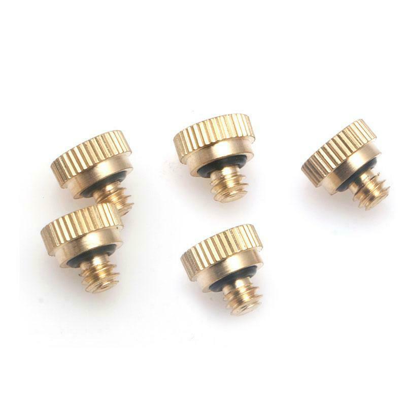 5 pcs 1-section Brass Misting Nozzles for Cooling System (0.2mm) 3/16 Copper