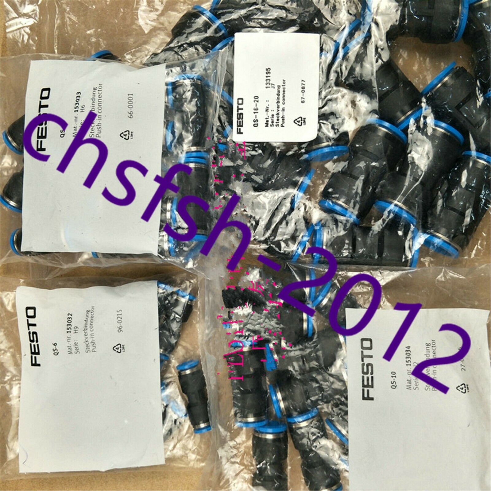 10 pcs New  FESTO QS-6 153032 Plastic Push-in Connector