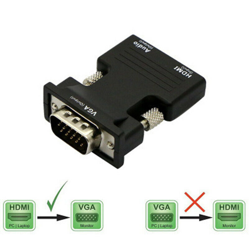 2X(MI Female to VGA Female Converter with Audio Adapter, Supports 1080P SigN6S5)