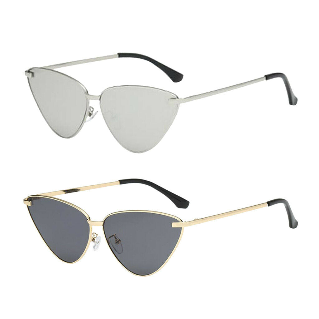 2x Unisex Cat Eye Sunglasses Punk Sun Glasses Summer UV400 Party Eyewear