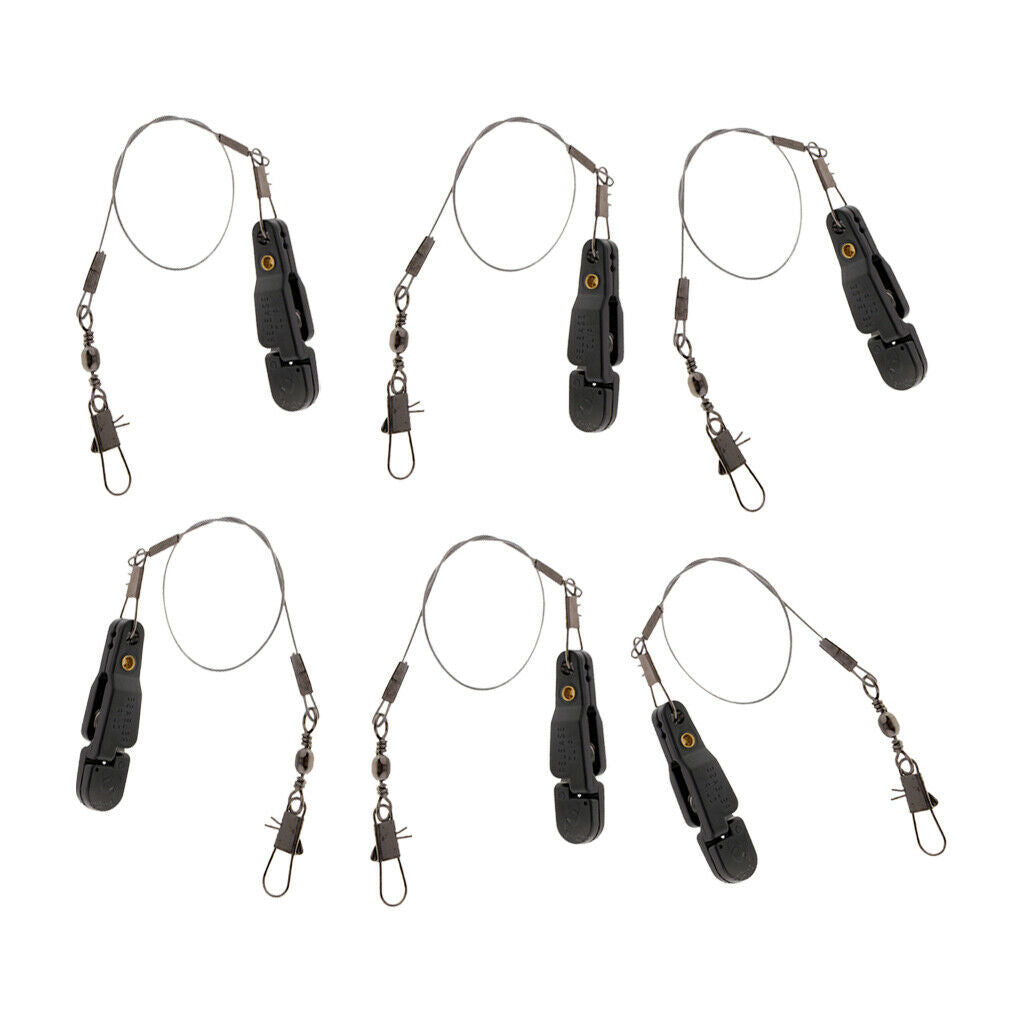 6pcs Padded Heavy Tension Snap Release Clip & Leader Snap for Planer Board