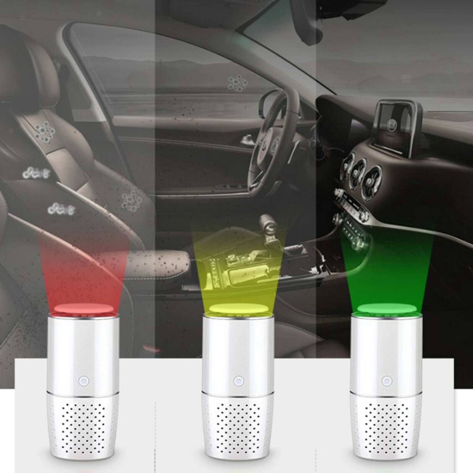 USB Car Air Purifier HEPA Ionizer Portable Mini Room Air Cleaner Freshener