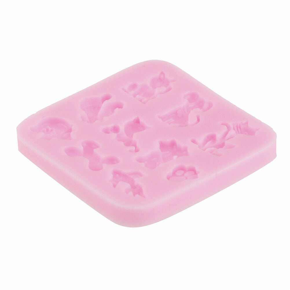 Cartoon cat animal Shape fondant cake silicone molds chocolate candy deco.l8