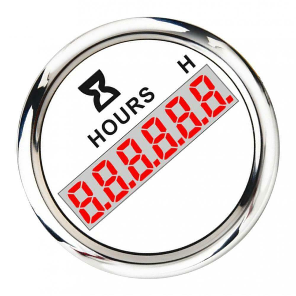 Marine Boat Parts Digital Hour Meter 52mm Round Gauge Waterproof White