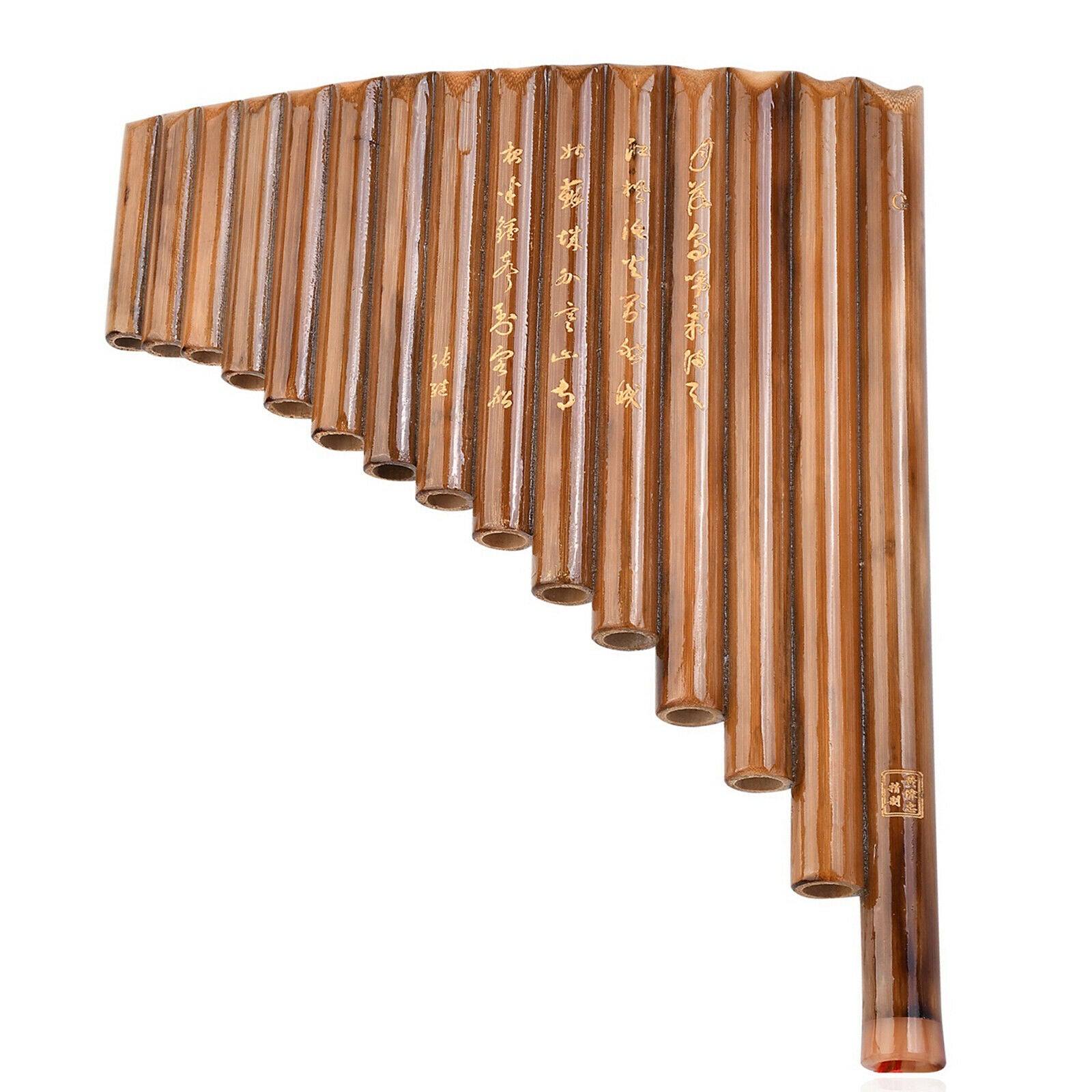 Pan Flute 15 Pipes G Key Panpipes Wooden Folk Musical Instrument for Kids
