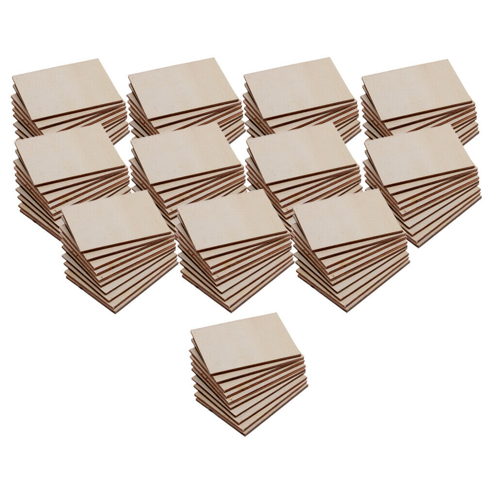 120Pcs Shabby Chic Wood Rectangle Plaque Embellishment for Woodburning