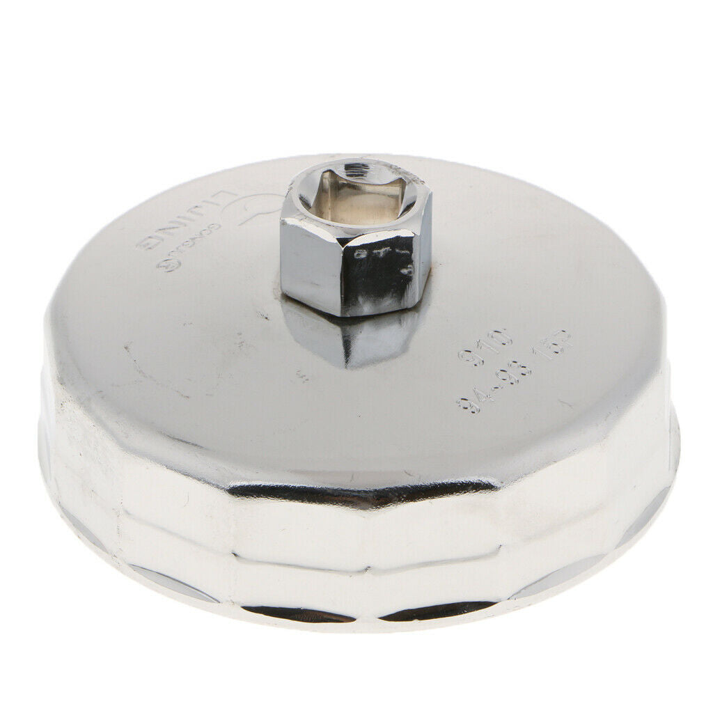 910 Sliver Oil Filter Remover Cap Oil Grid Wrench 14 Flutes For Car 100x46mm