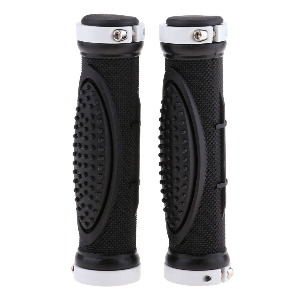 Rubber Bike Handle Grip Non Slip Mountain Bike Handlebar Grips Ends White