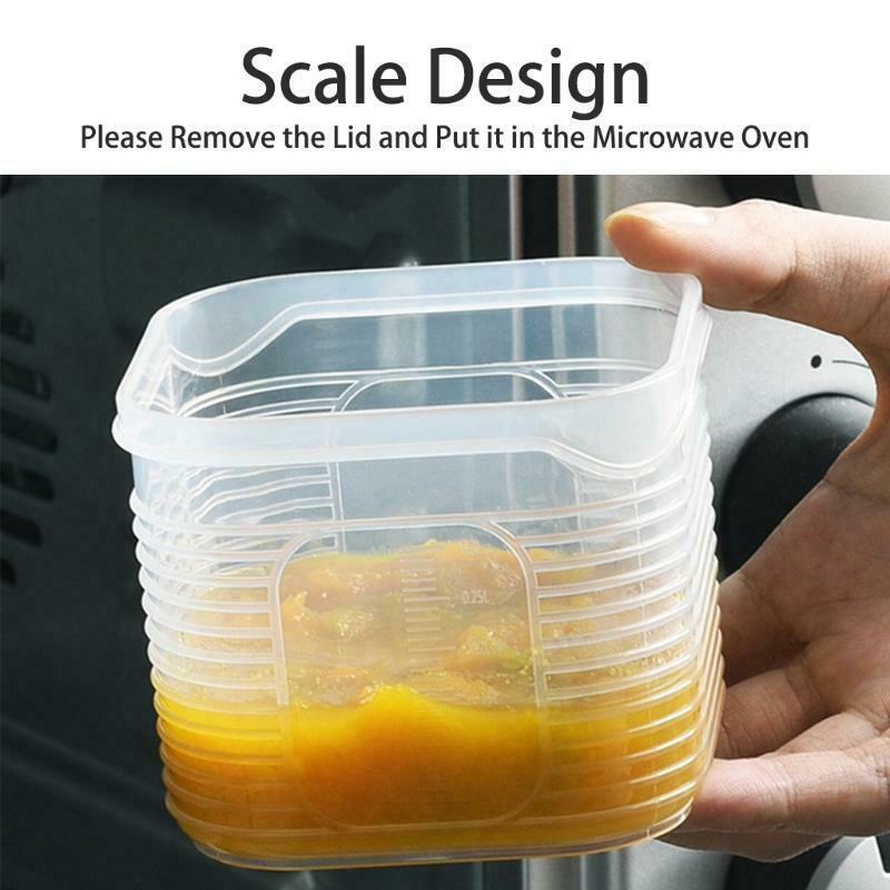 Clear Fridge Food Storage Box Kitchen Fresh Produce Plastic Organizer with Lids