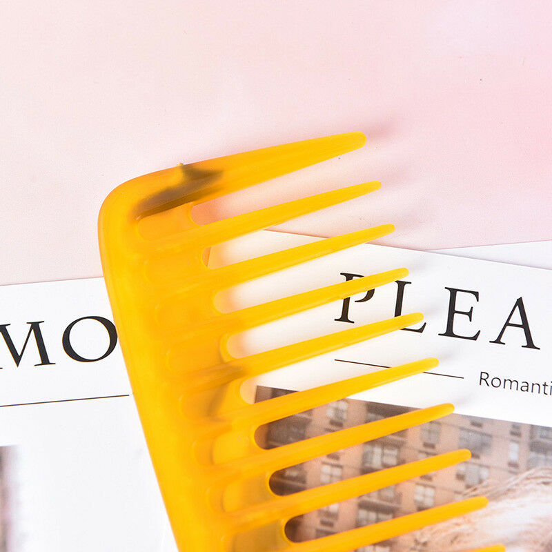 1x wide tooth handle hairdressing antistatic plastic hair comb detanglin.l8
