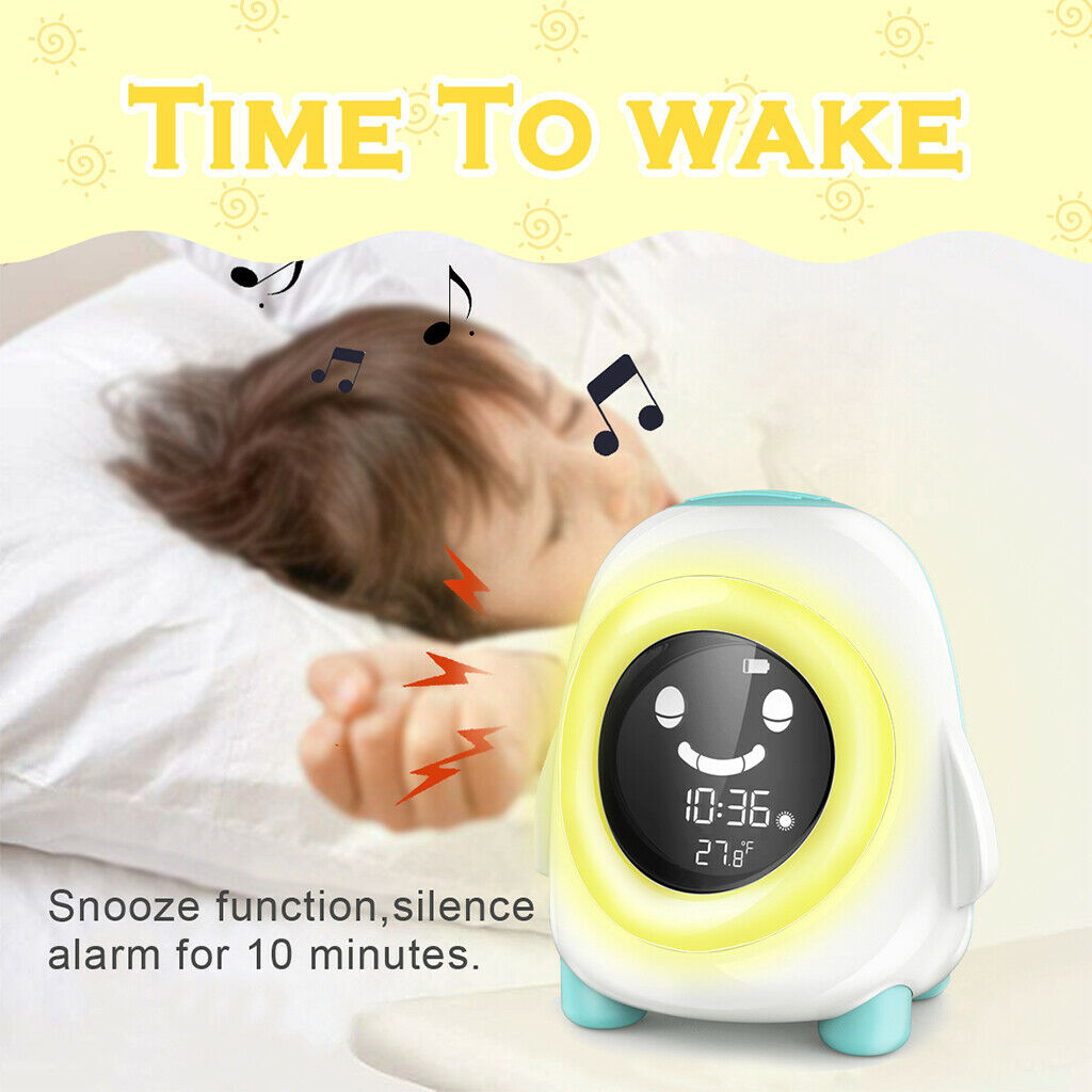 Digital Kids Alarm Clock Toddlers Sleep Trainer Nightlight Wake up Light