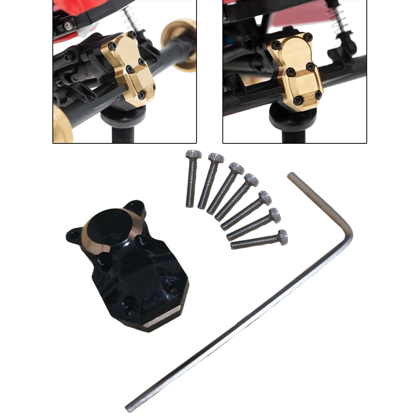 1x 1:24 Brass Diff Cover Brass Bridge Cover for Axial SCX24 90081RC Car