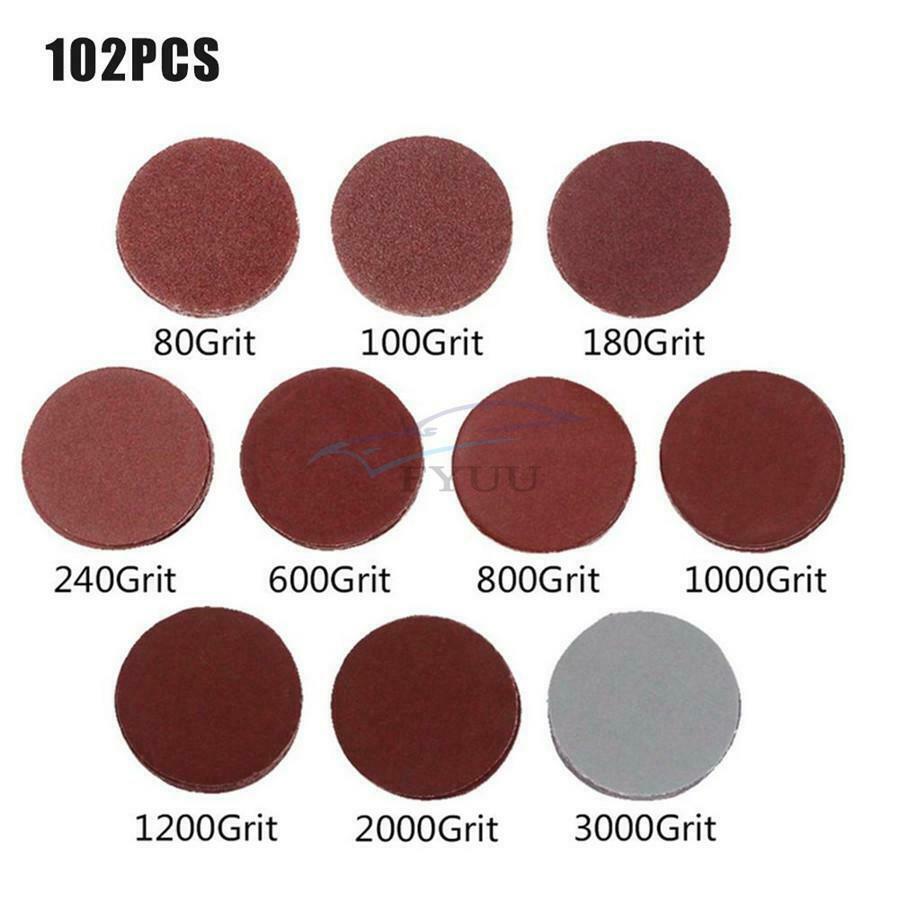 1 Set of Sanding Disc Sandpaper Hook Loop Sander +M6 Drill Bit + Backing Plate