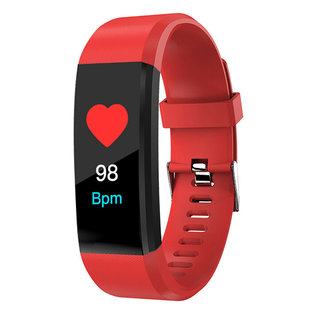 0.96inch 115Plus Sport Bluetooth 4.0 Blood Pressure Smart Watch  red