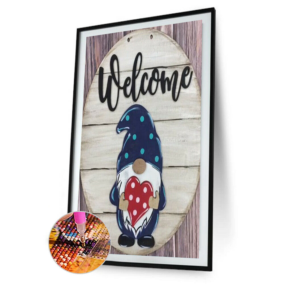 Gnome Cartoon Full Diamond Painting Round Drill w/21 Rhinestone Bag (WT372)
