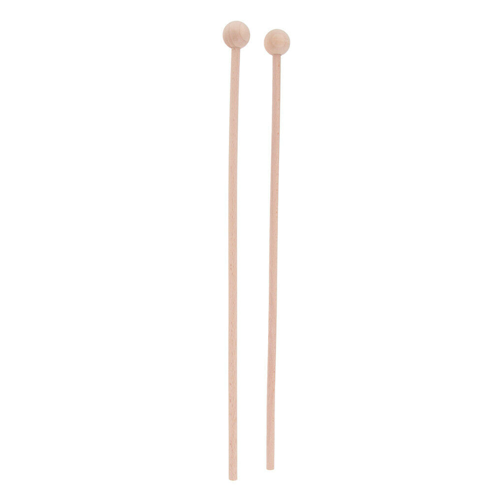 2 Pair Wooden Burr-free Long Mallets Percussion Sticks Musical Instruments for