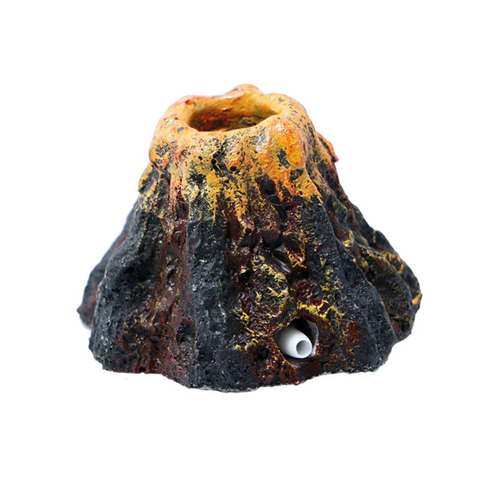 Aquarium Volcano Shape&Air Bubble Stone Oxygen Pump Fish Tank Ornament Decor BDD