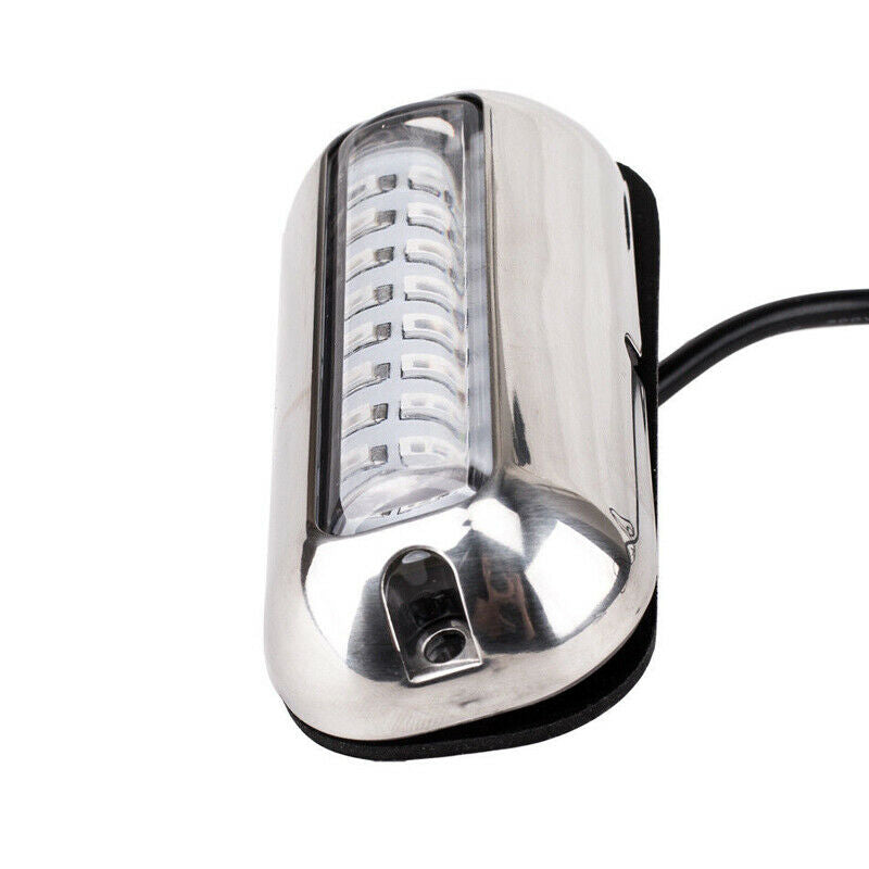 1PC 345 Lumens Stainless Steel 27 LED Blue Underwater Pontoon Boat Transom Light