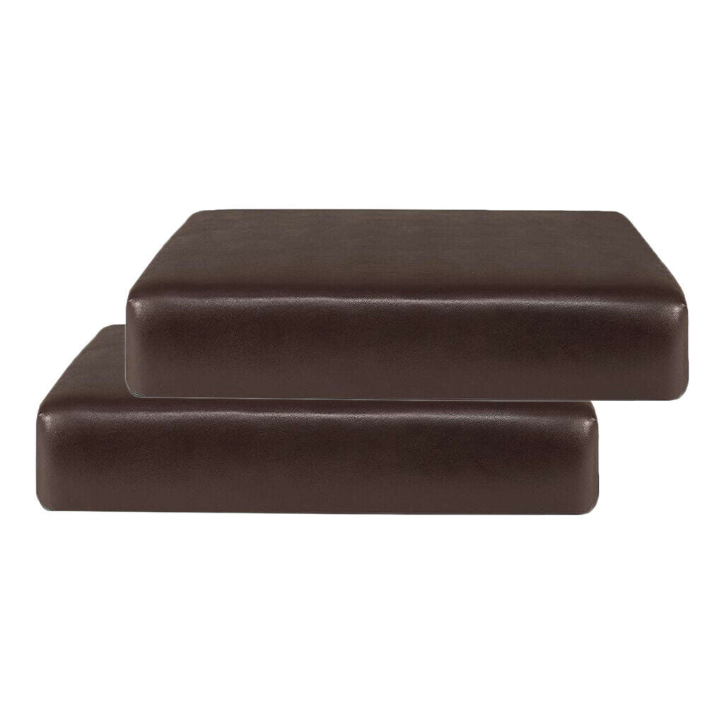 2pcs Non-slip PU Leather Stretch Sofa Chair Seat Cushion Slipcovers 1 Seater