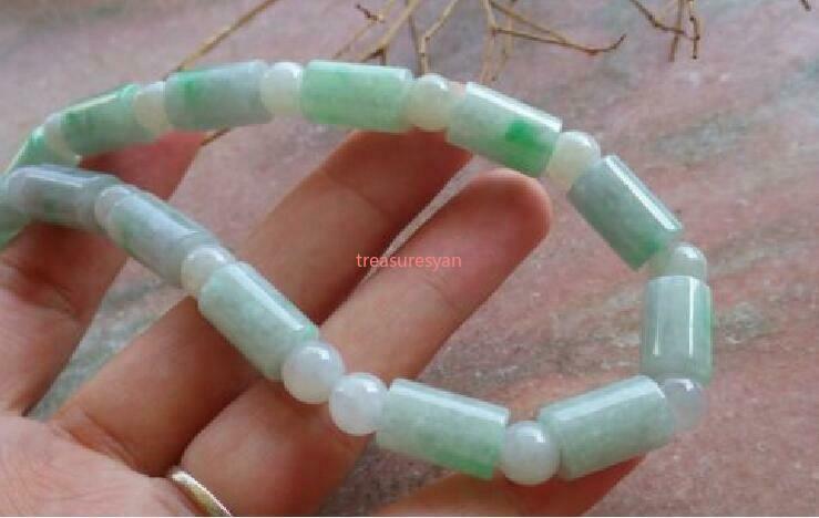 Certified 6x9mm Green Burma A JADE Jadeite Beads Circle Necklace 19 inches