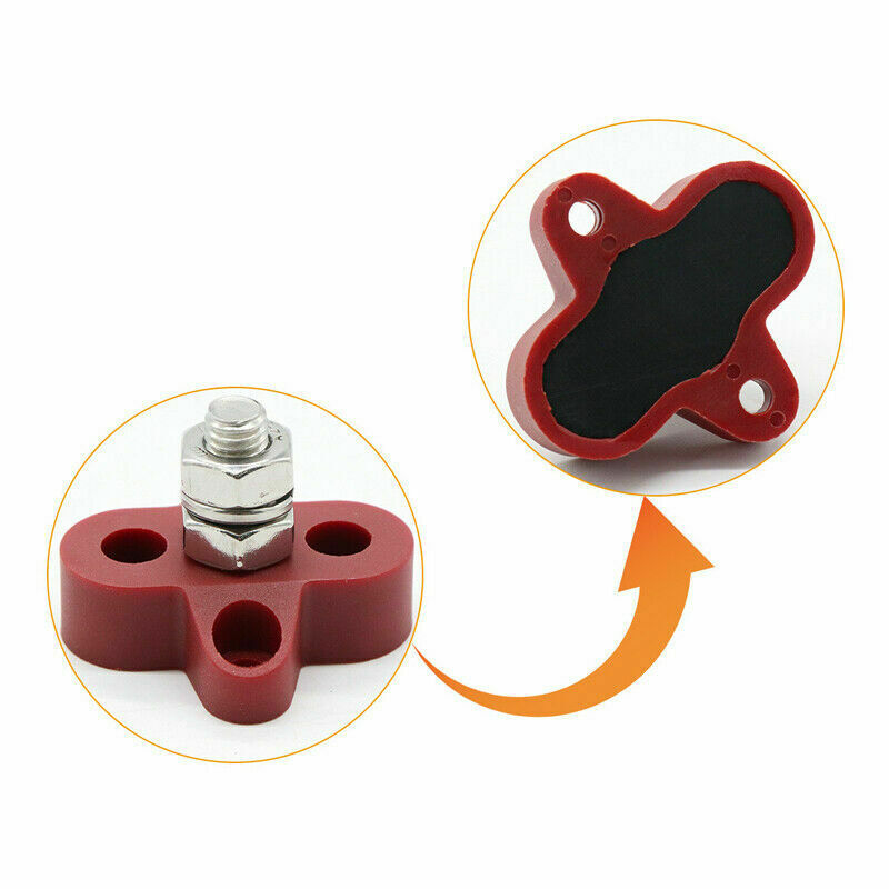 Red 48V DC Bus Car Boat RV Caravan Single Heavy-Duty Terminal Studs M8 (5/16")