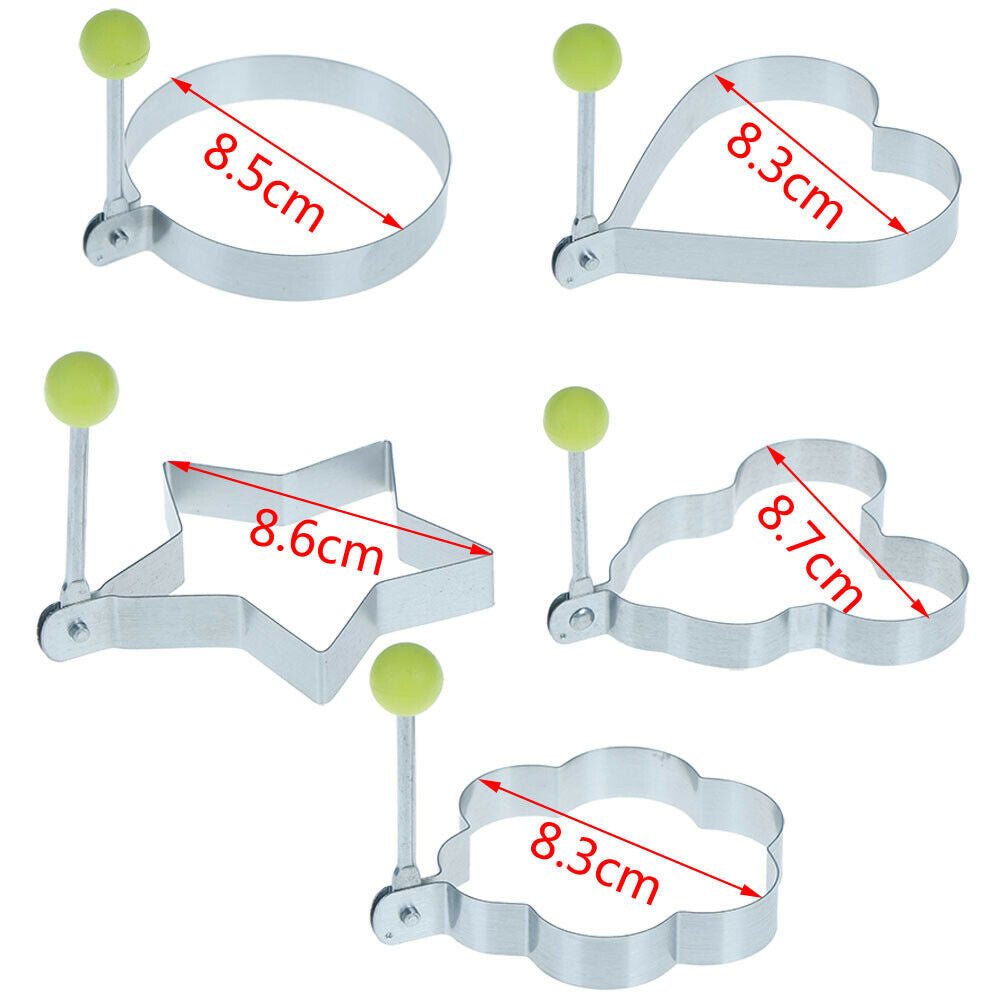5pcs/set Stainless steel Omelette mold Cute Shaped Kitchen Tool Fried Egg.l8