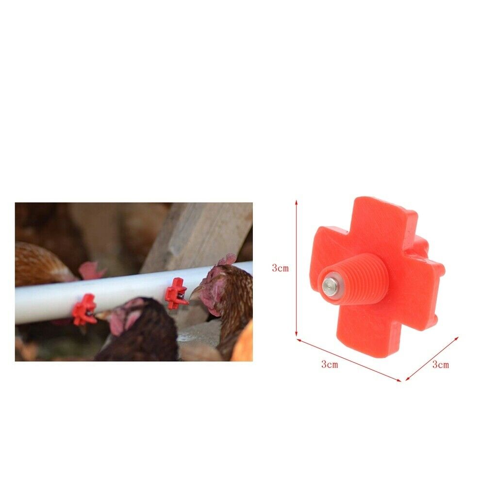 20PCS Chicken Duck Bird Rabbit Water Drinker Fountain Poultry Water Nipple